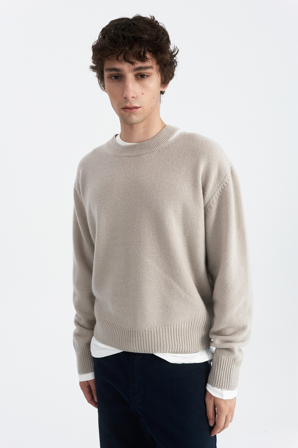 [WINDER] MODAL BLEND JERSEY TOP - OFF WHITE