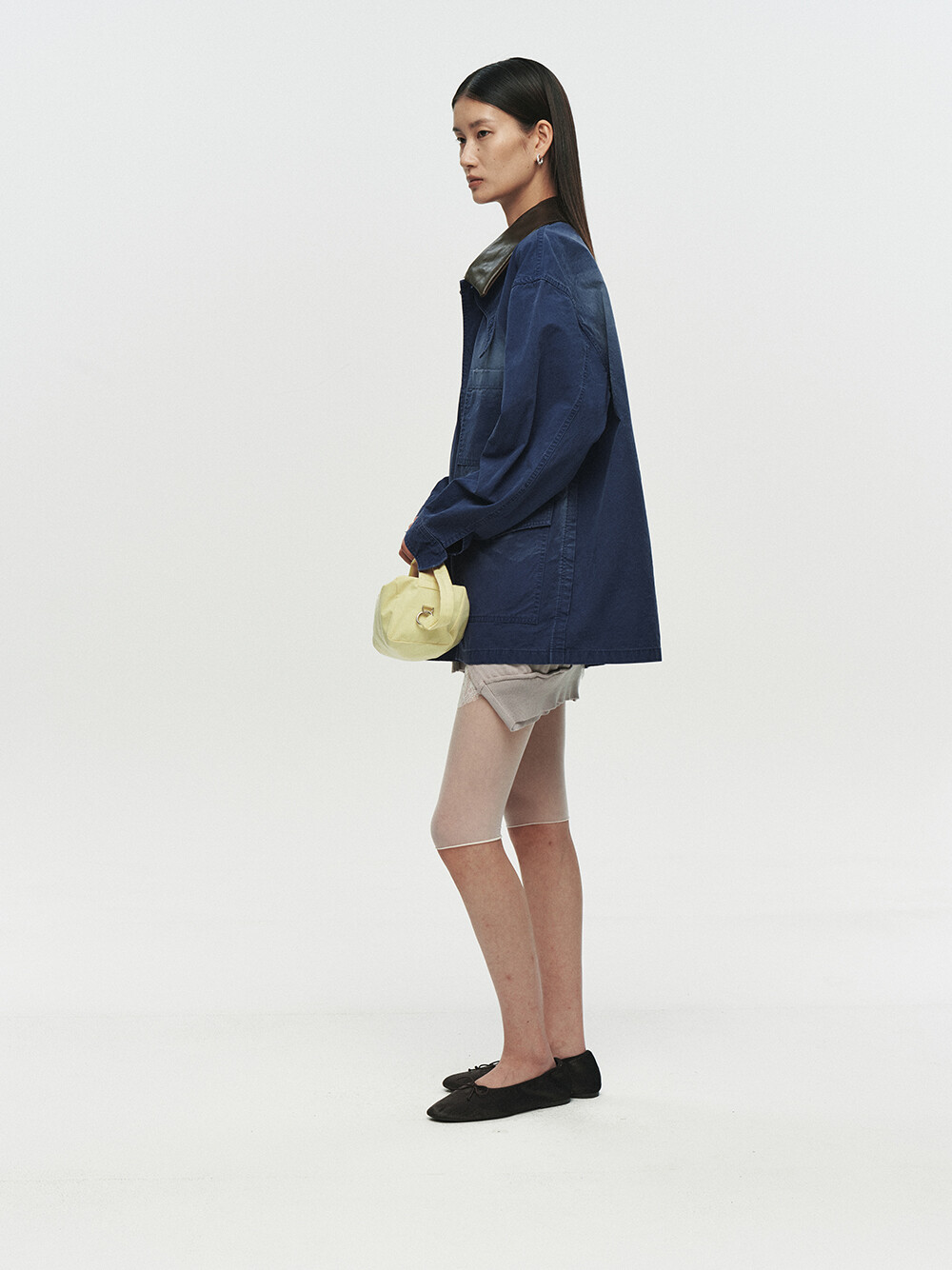 [HEUTE] CONTRAST COLLAR FIELD JACKET (NAVY)