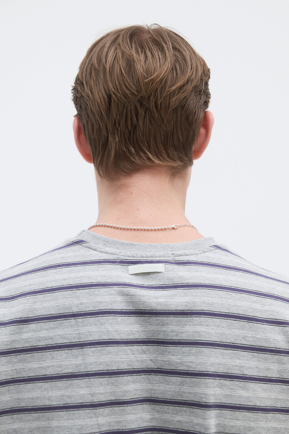 [WINDER] STRIPED COTTON TOP - BLUE / MELANGE