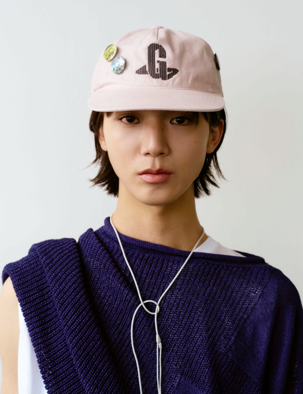 [GEN:RE] Play Homage Washed Ball Cap Light Pink