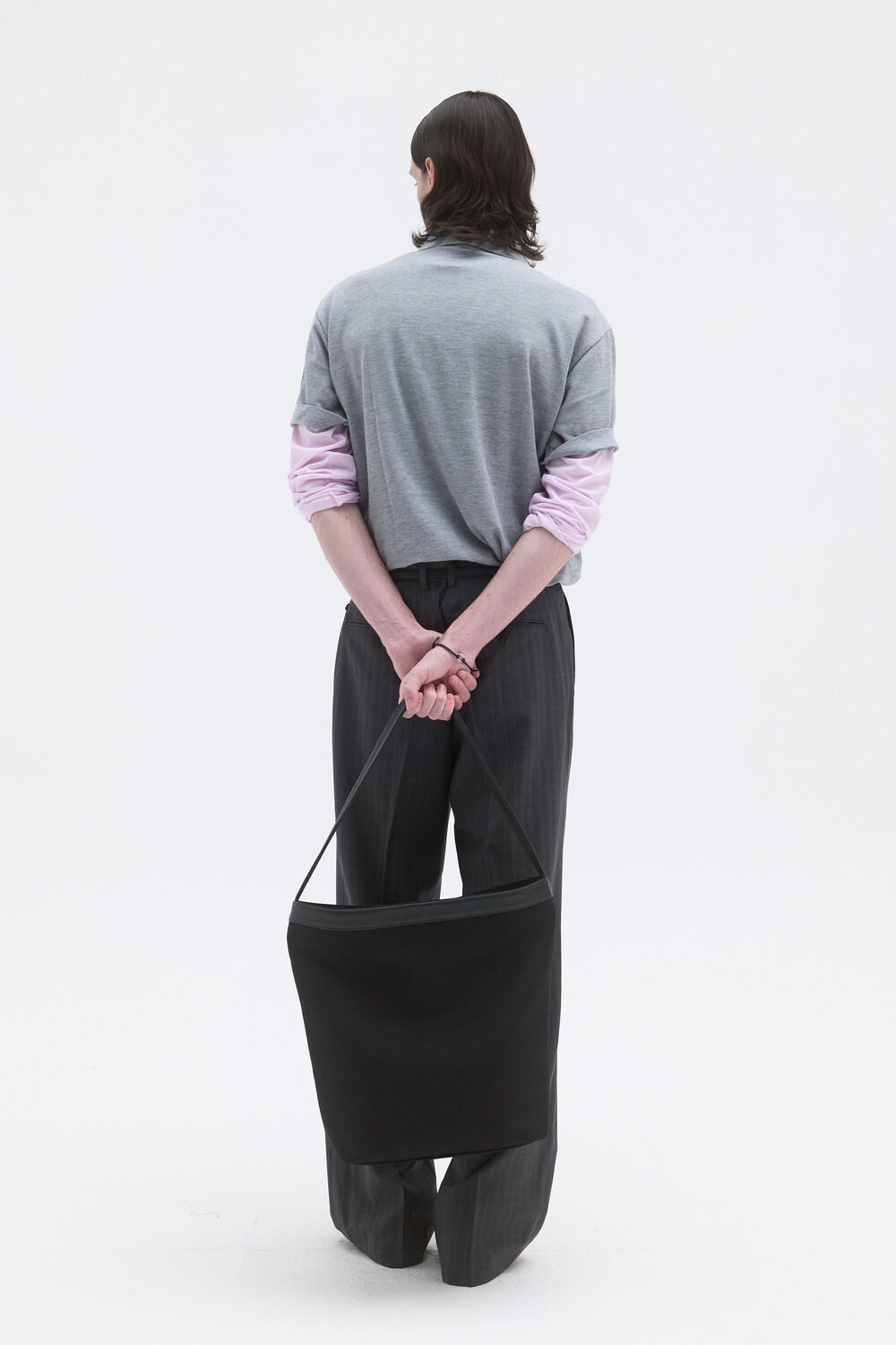 [WINDER] CLASSIC PIQUE TOP - MELANGE GREY