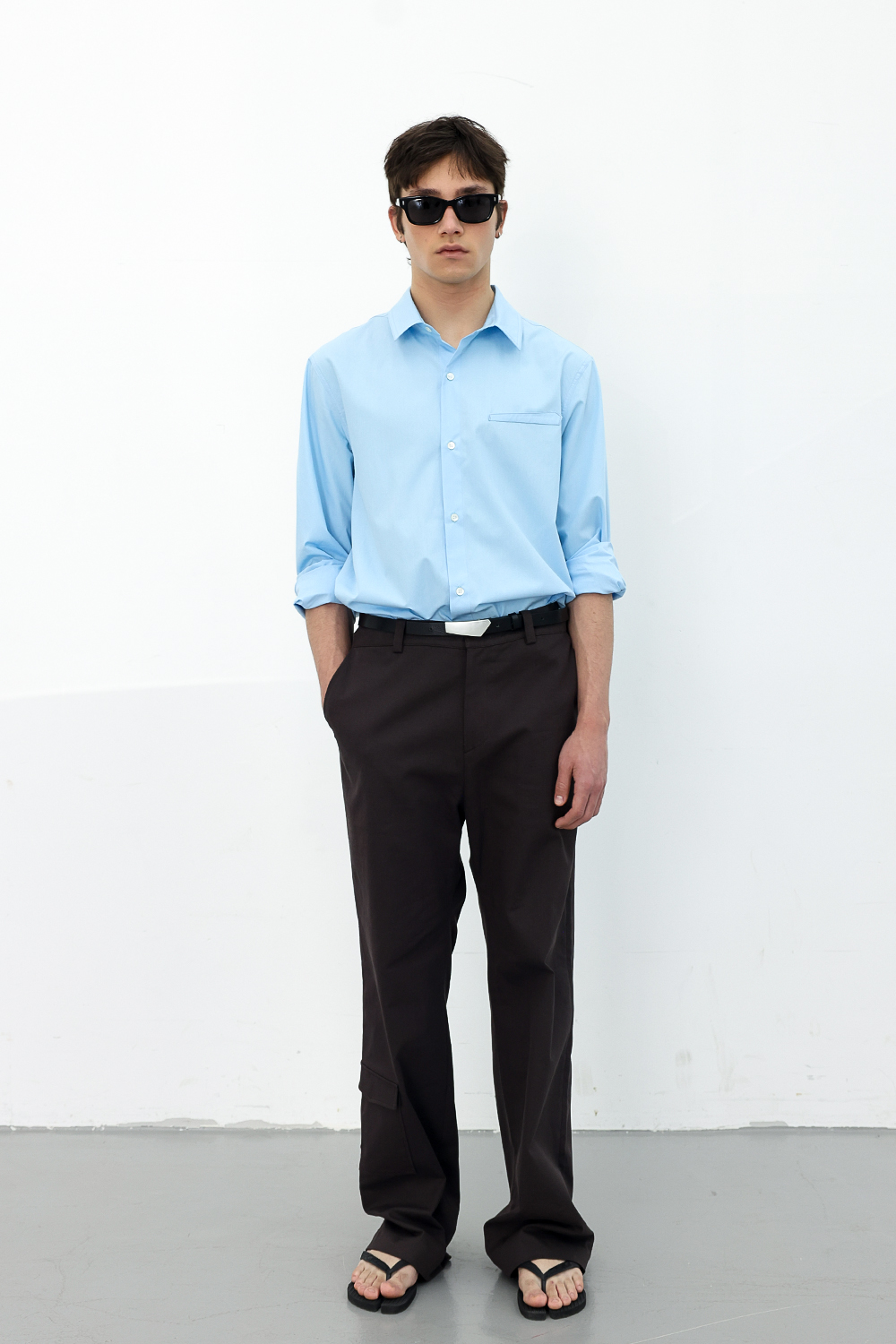 [ANYTIME LOREAK] FREESIA BLOOM SHIRT - SKY BLUE