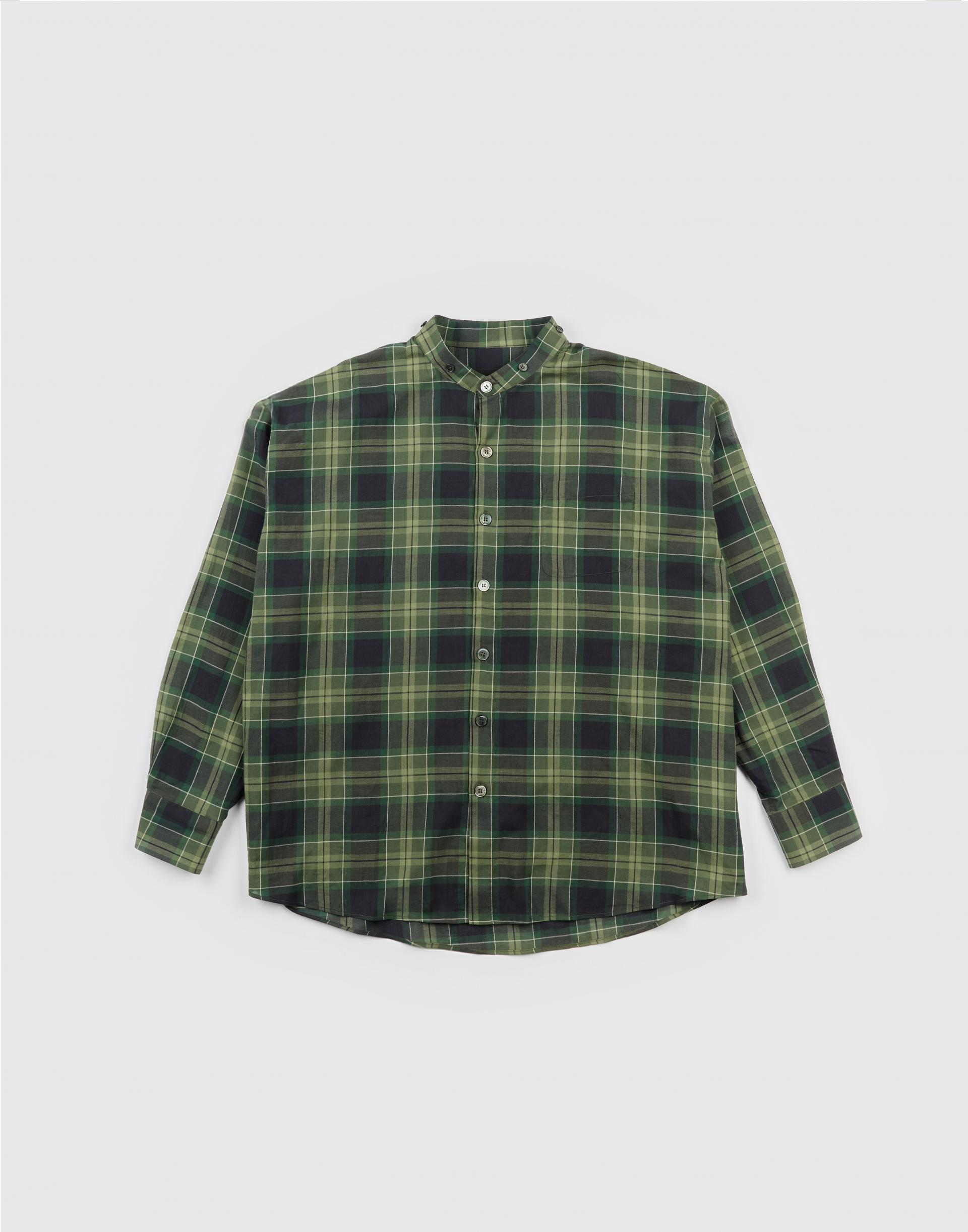 [MOOMYUNG x MONSIEUR] DETACHABLE COLLAR SHIRTS (GREEN CHECK)