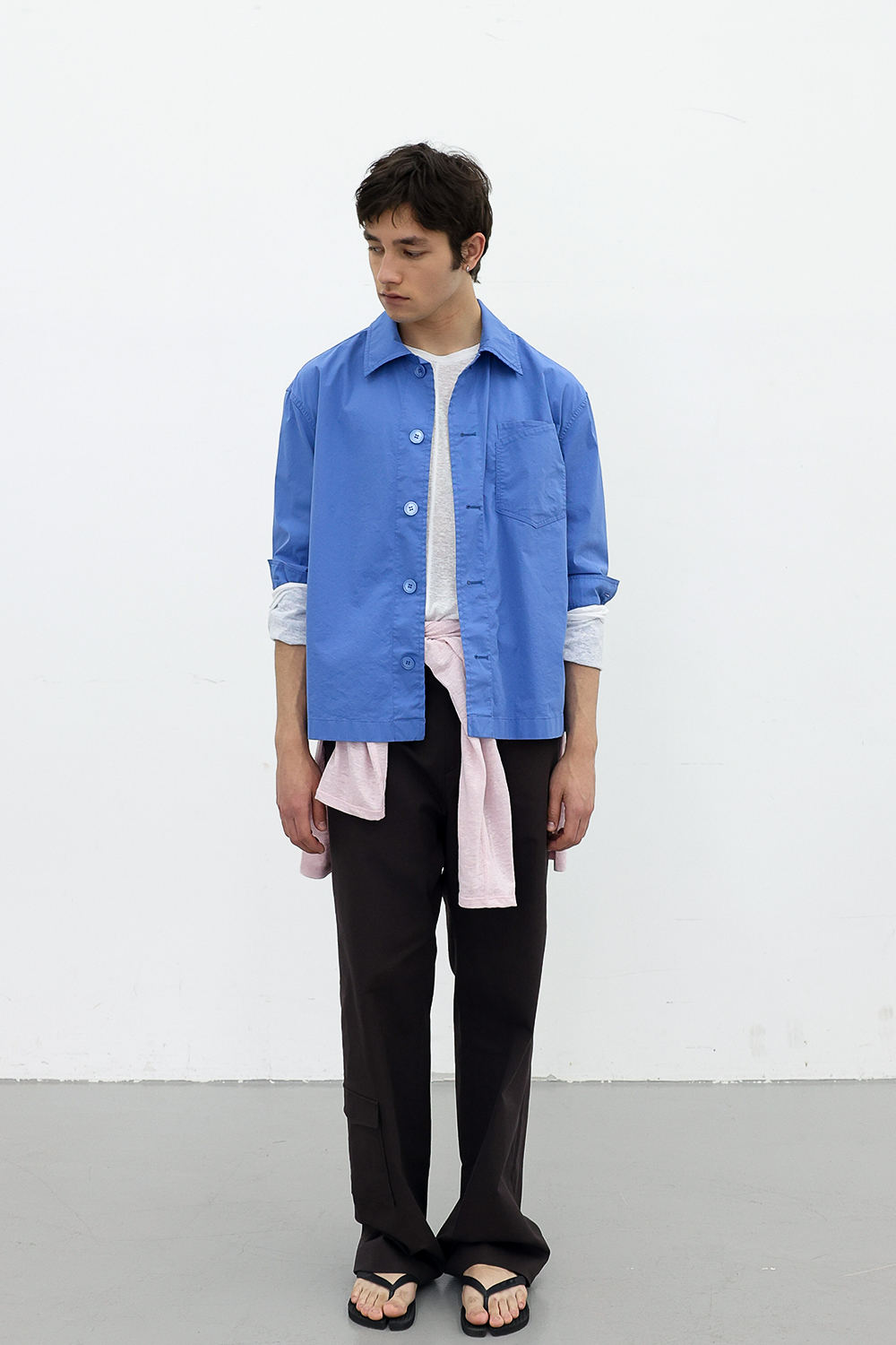 [ANYTIME LOREAK] AIRY WASHED SHIRT - BLUE