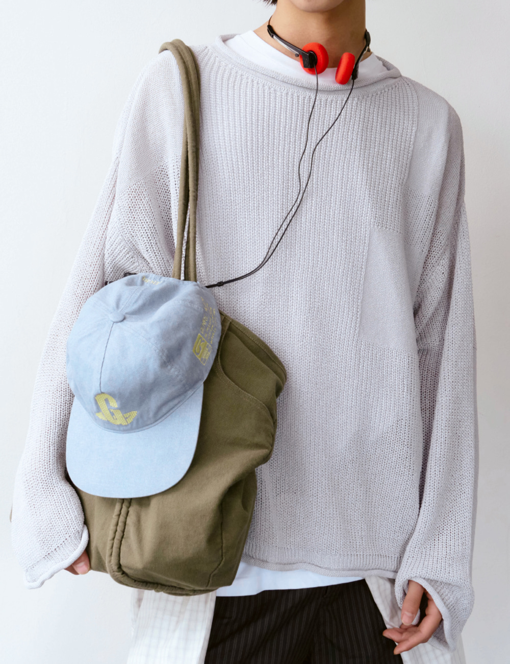 [GEN:RE] Canopy Mesh Knit Light Gray