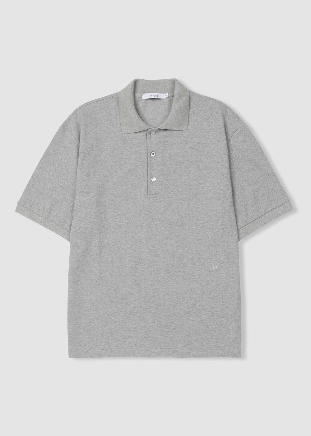 [WINDER] CLASSIC PIQUE TOP - MELANGE GREY