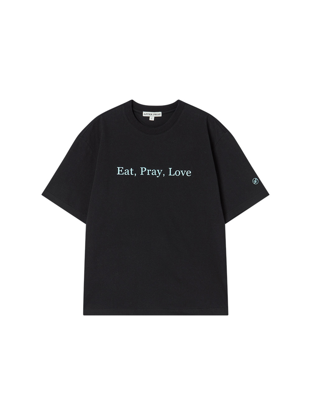 [AFTER PRAY] 라이프 모토 티셔츠 블랙