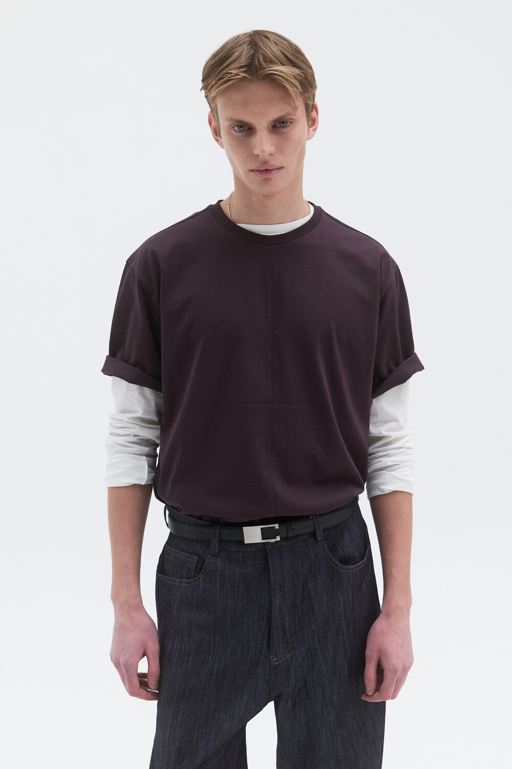 [WINDER] CF COTTON T-SHIRTS - DARK PLUM