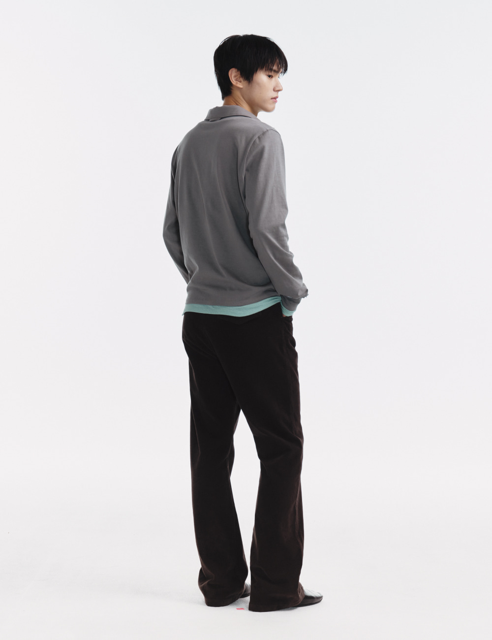 [GEN:RE] Pivot Tape Polo Shirt Navy Grey