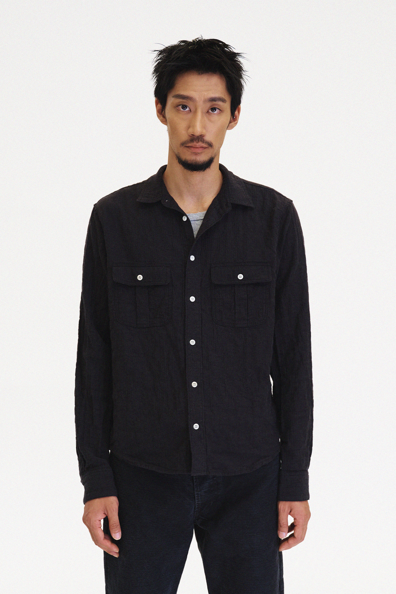 [SURFACE EDITION] BRUSHED WORK SHIRTS BLACK