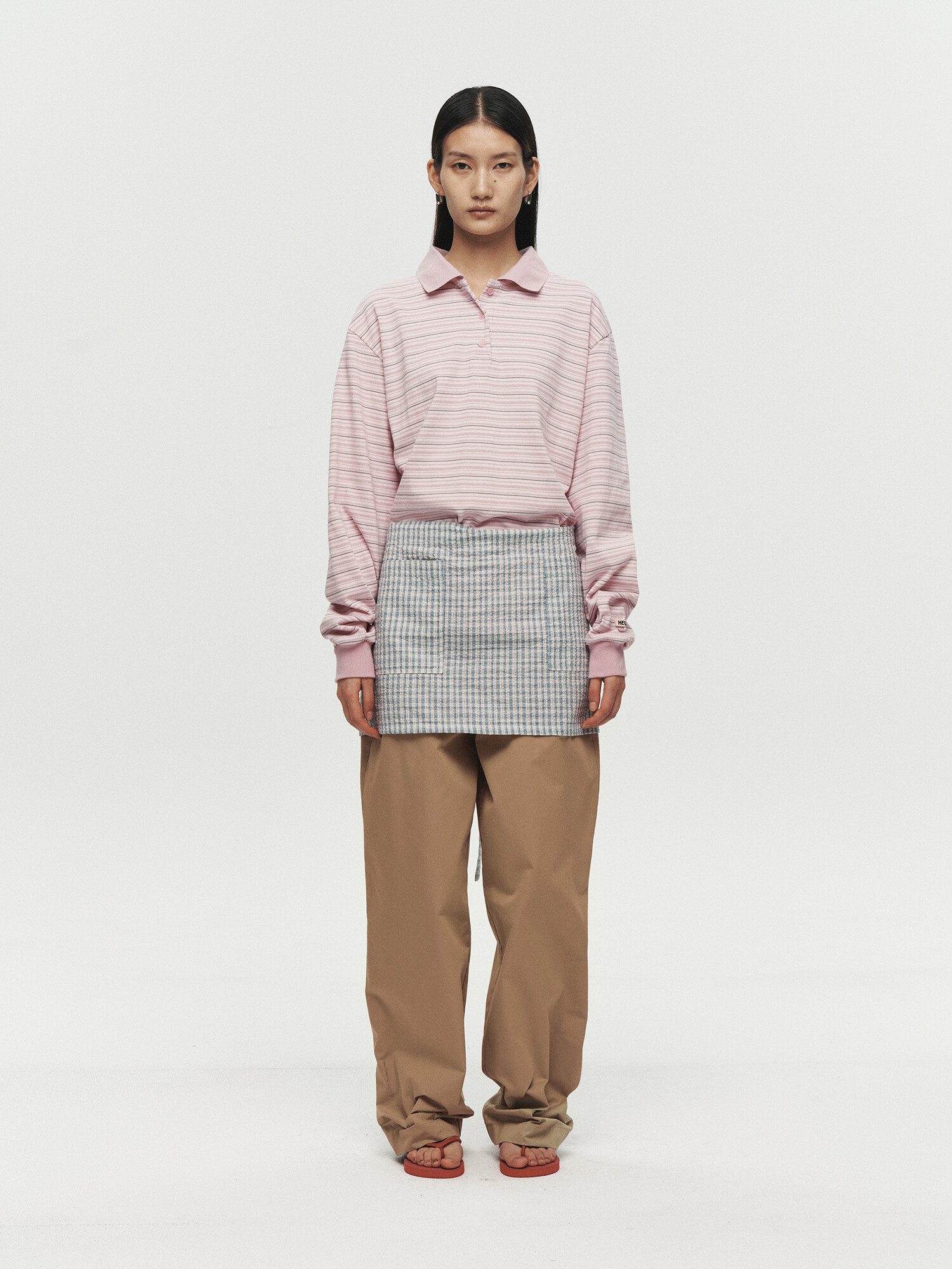 [HEUTE] CURVE LINE WIDE PANTS (BEIGE)