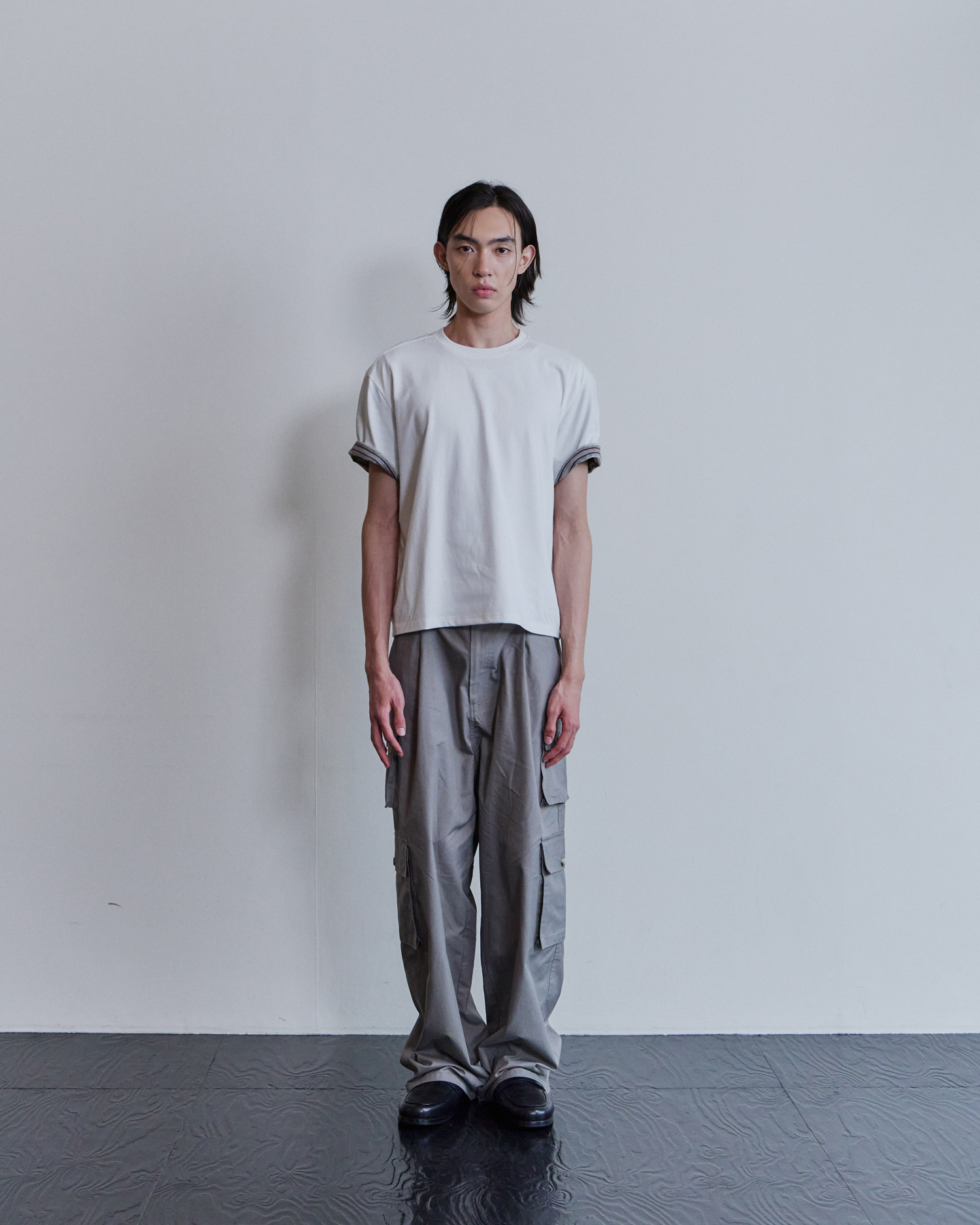 [WAVINESS] Stripe Layered T-shirts - White
