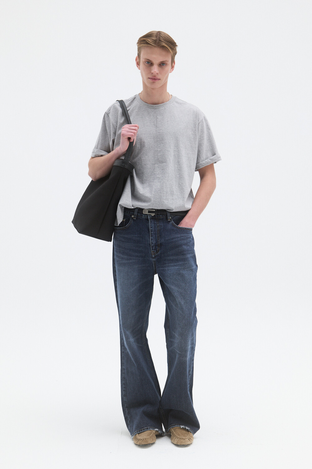 [WINDER] CF COTTON T-SHIRTS - MELANGE GREY