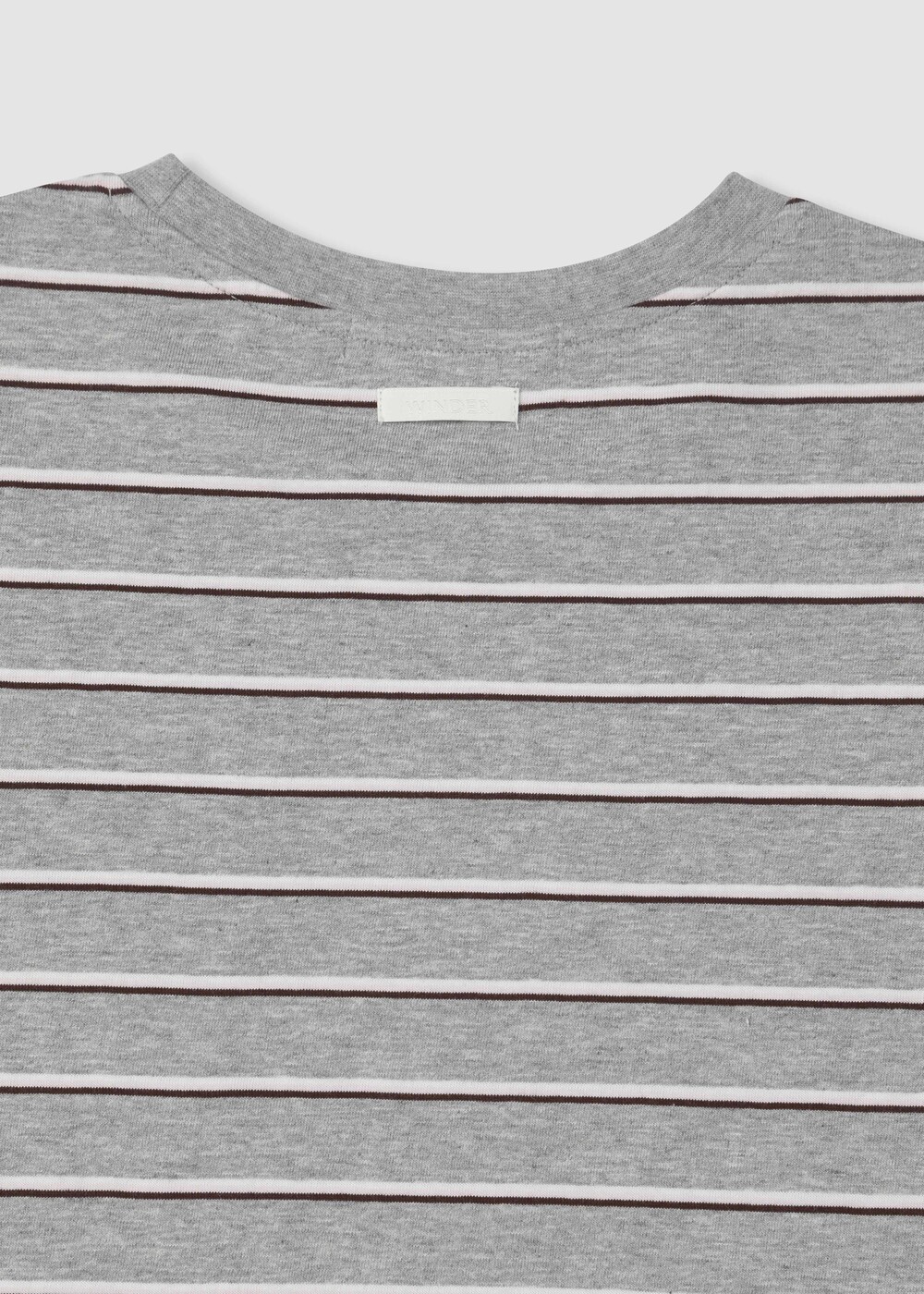 [WINDER] STRIPED COTTON TOP - BROWN / MELANGE