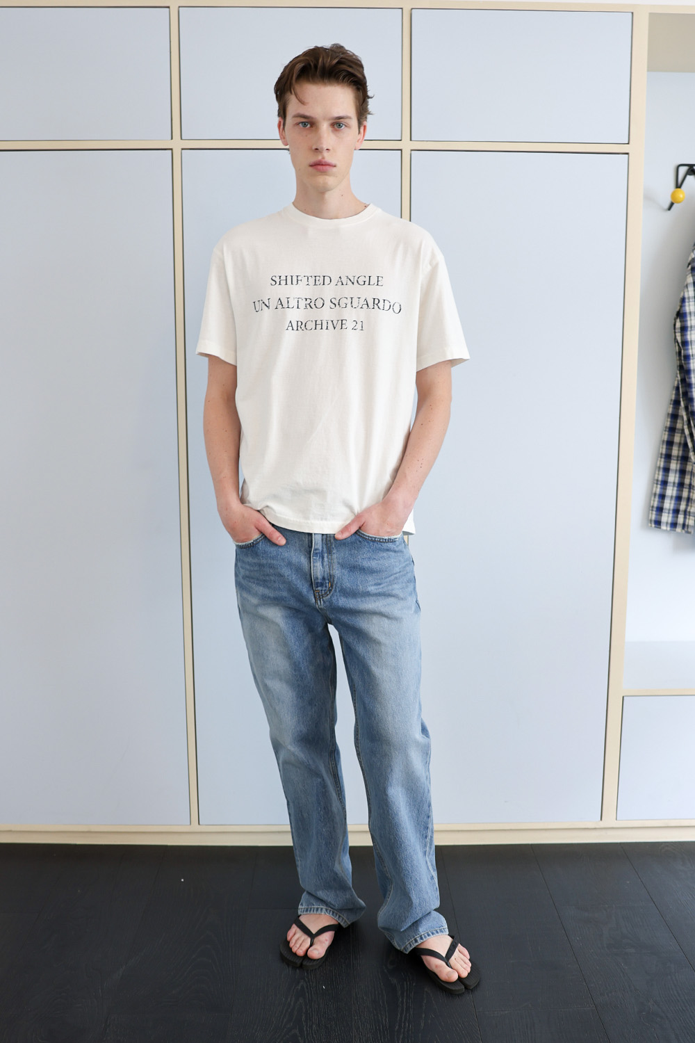 [ANYTIME LOREAK] SEDUM WASHED HALF T-SHIRT - WHITE