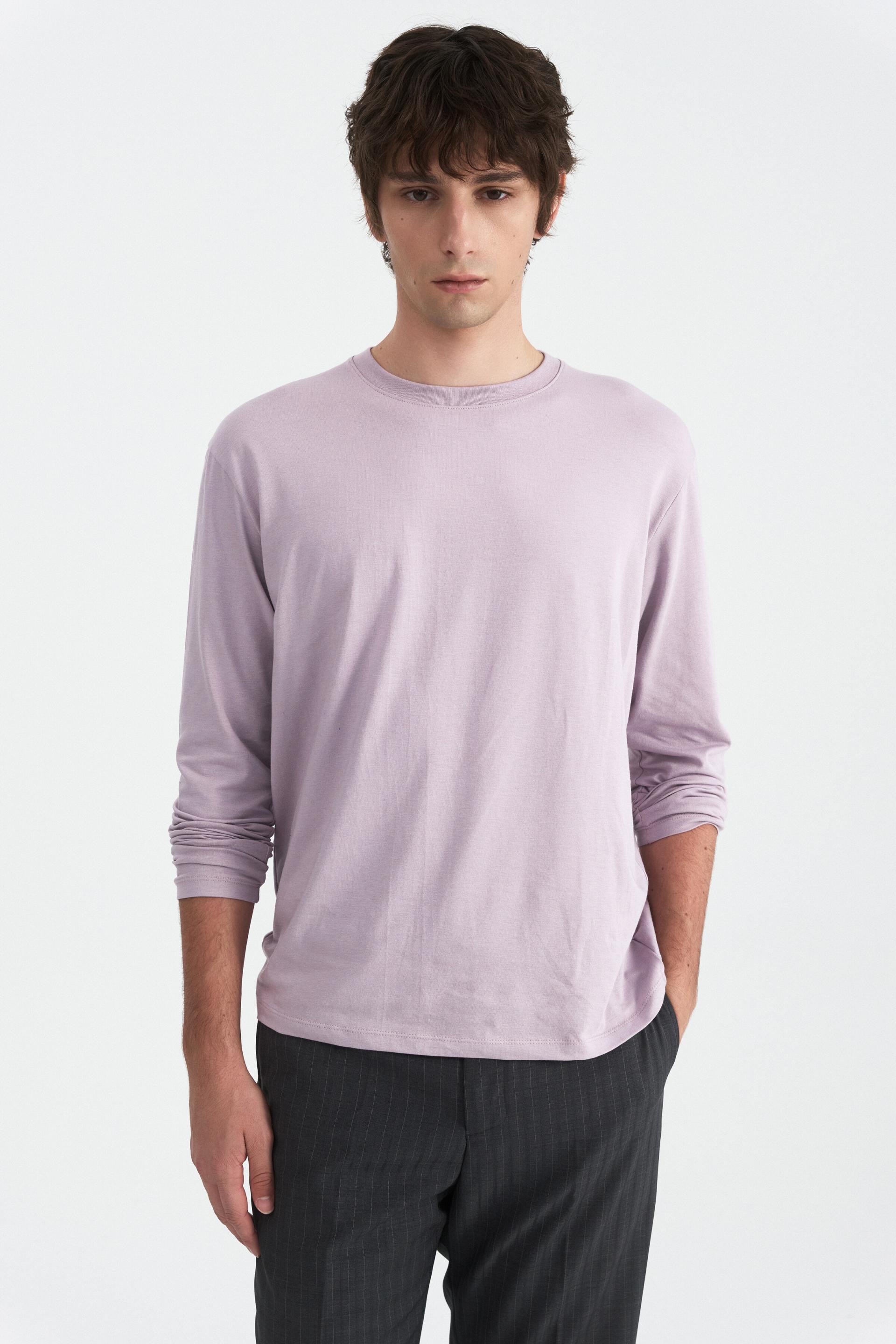 [WINDER] MODAL BLEND JERSEY TOP -MUTED LAVENDER