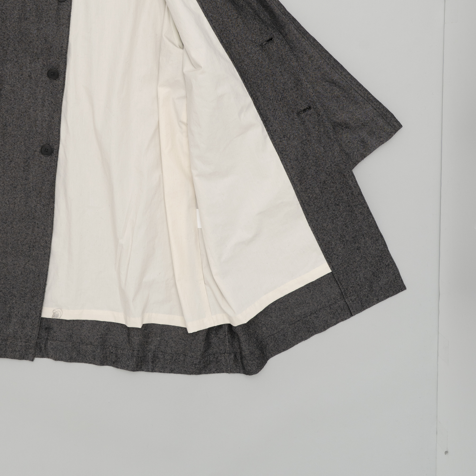 [STILL BY HAND] CO01263OS- Linen mixed wool coat BLACK 사이즈없음