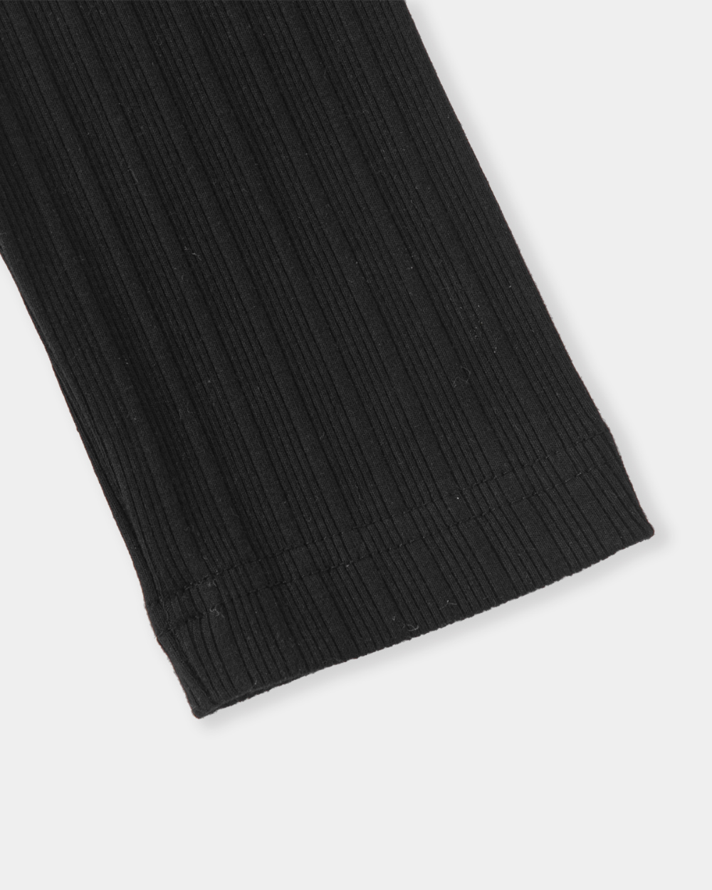 [kineto] Fine Cotton Ribbed Henley Top_Black
