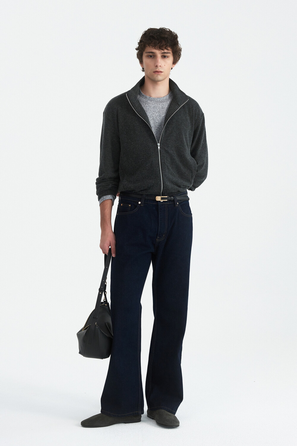 [WINDER] WOOL JERSEY TRACK JACKET - CHARCOAL
