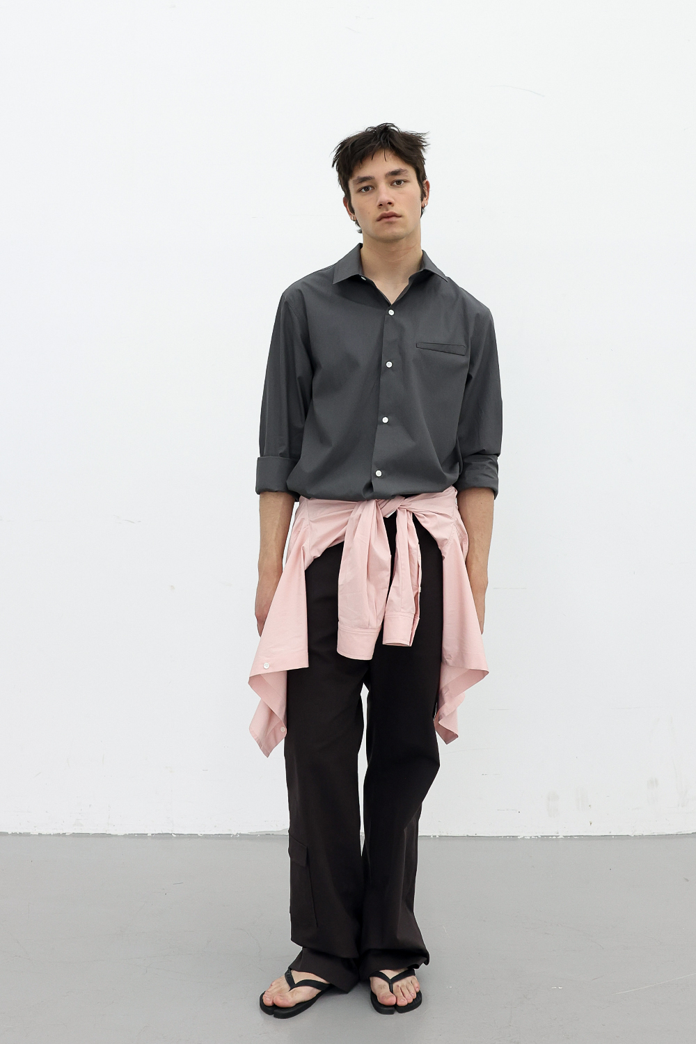 [ANYTIME LOREAK] FREESIA BLOOM SHIRT - CHARCOAL