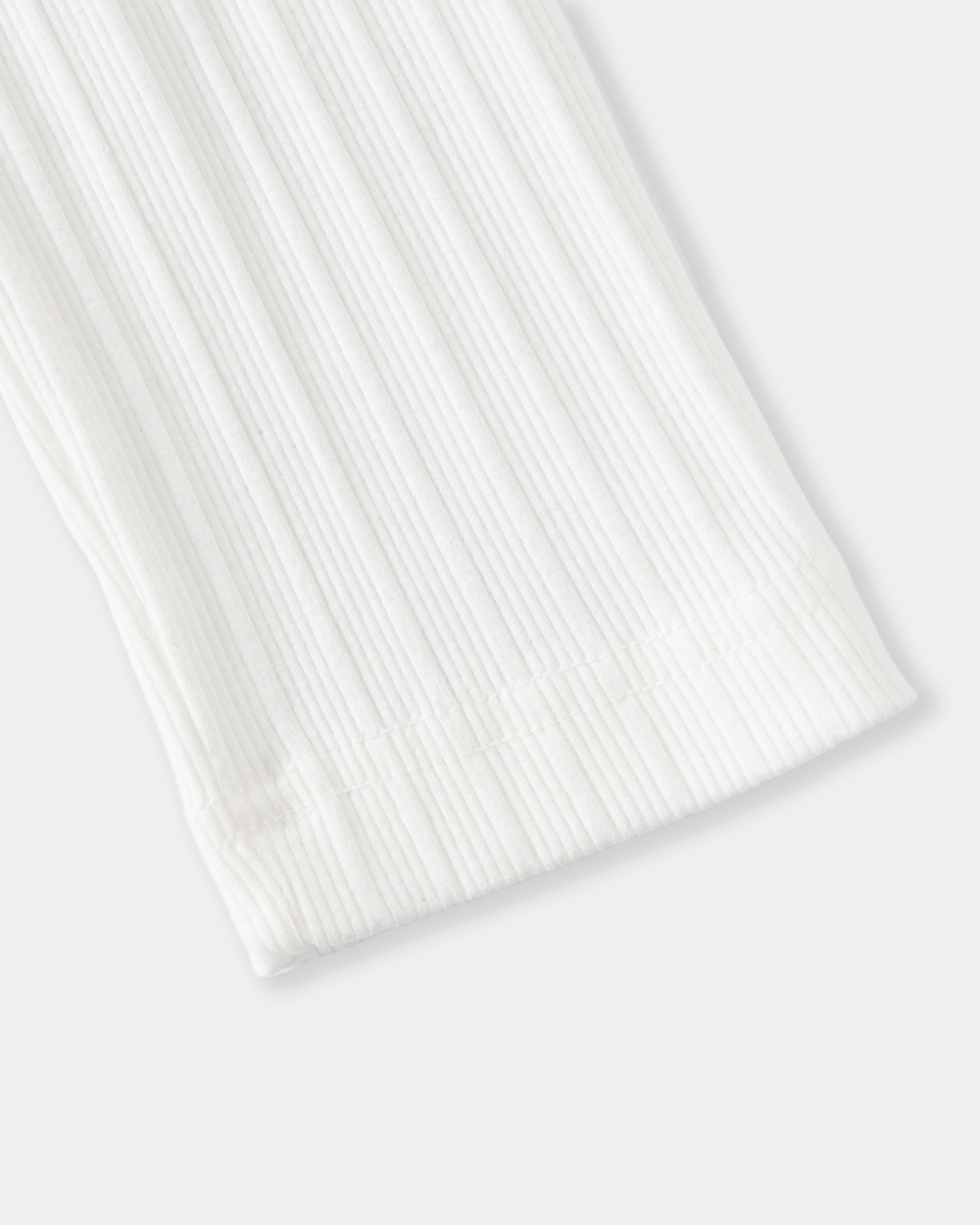 [kineto] Fine Cotton Ribbed Henley Top_White