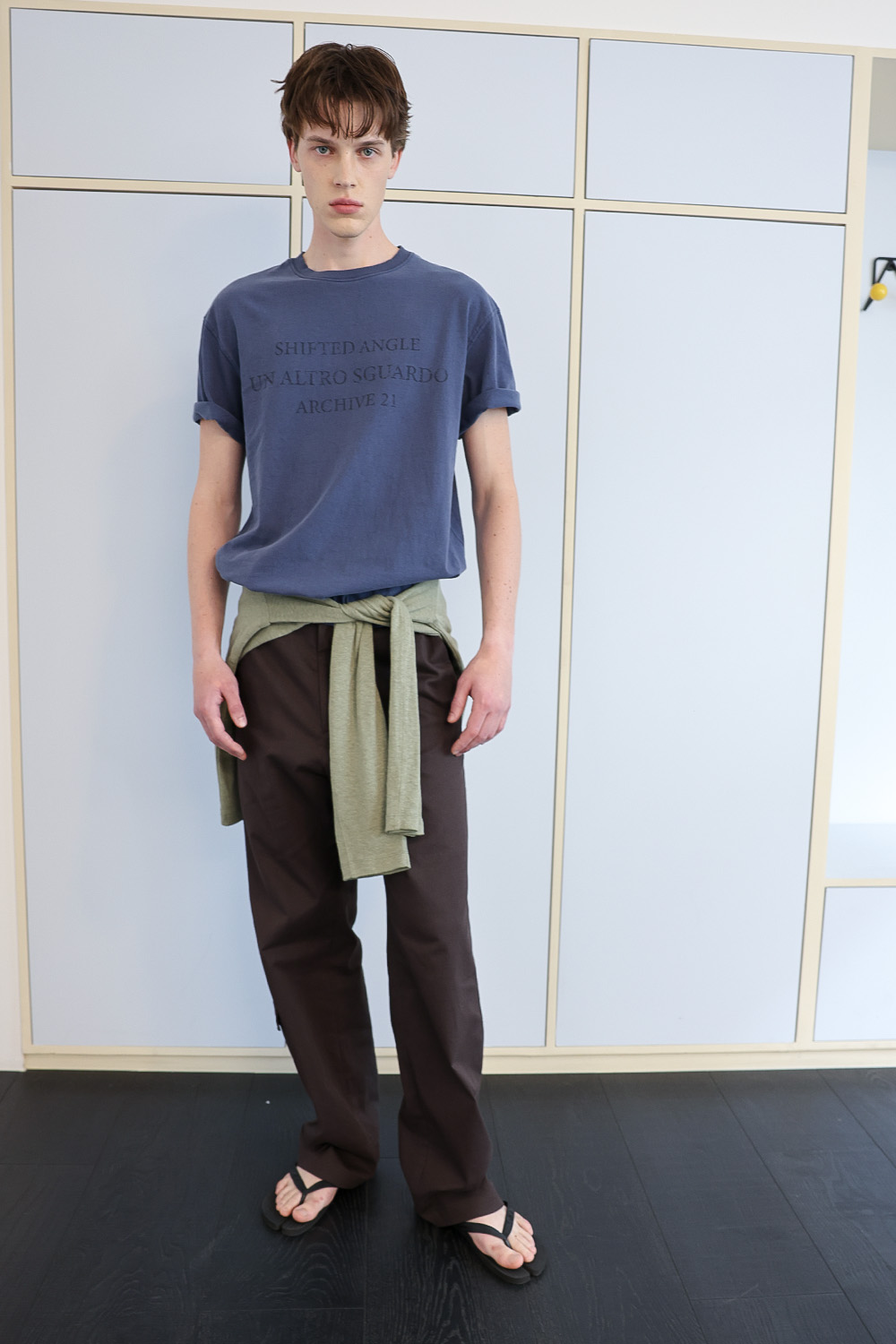 [ANYTIME LOREAK] SEDUM WASHED HALF T-SHIRT - VINTAGE BLUE