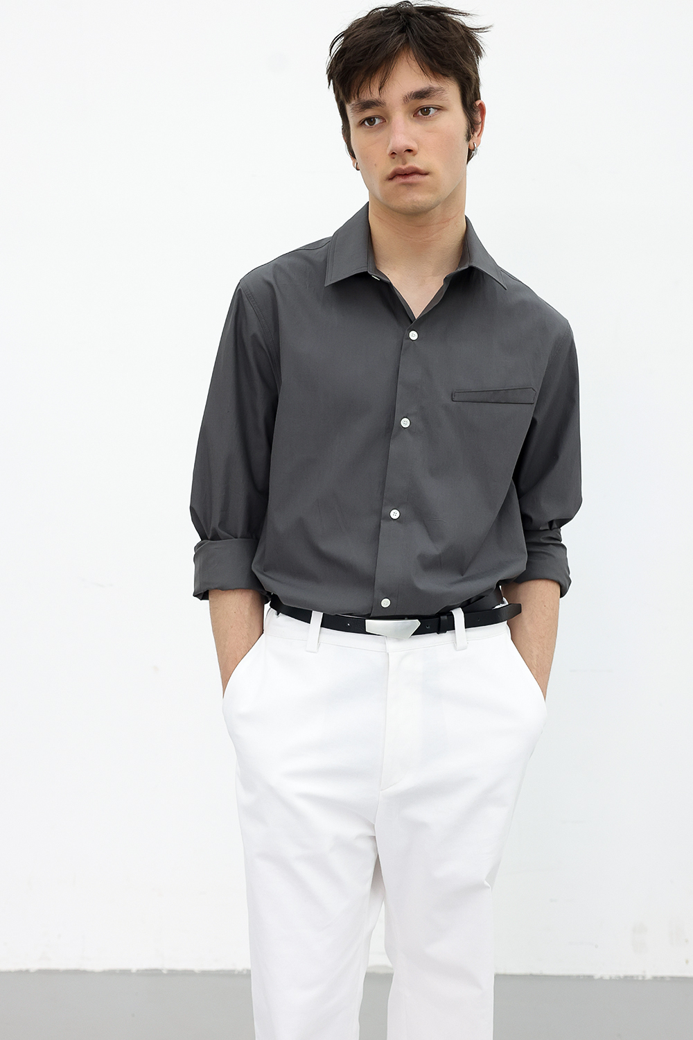 [ANYTIME LOREAK] FREESIA BLOOM SHIRT - CHARCOAL