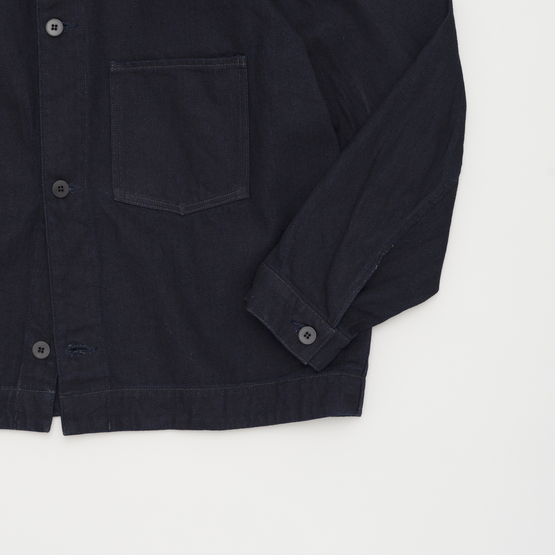 [STILL BY HAND] DN02263OS - 12oz denim jacket BLACK