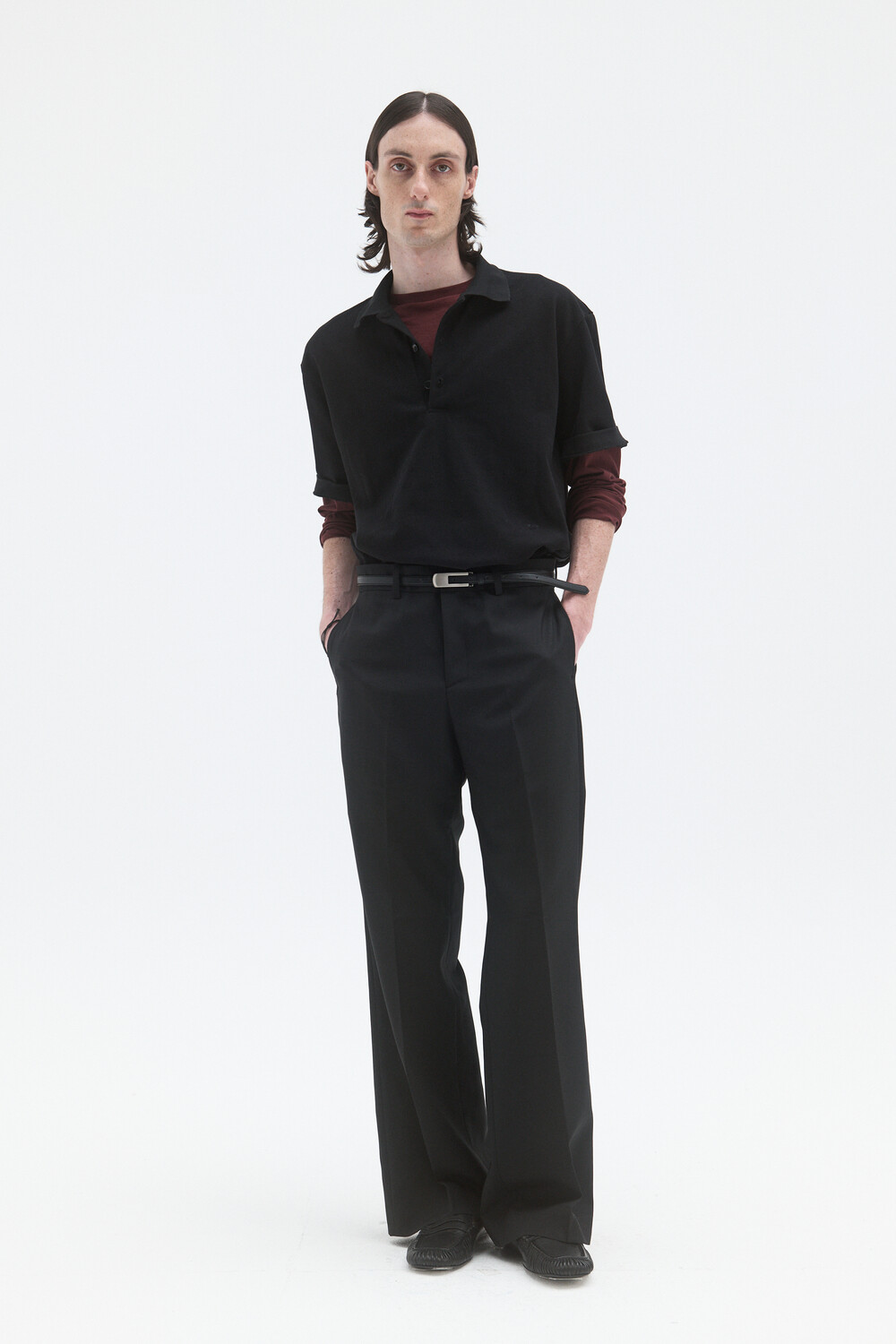 [WINDER] CLASSIC PIQUE TOP - BLACK