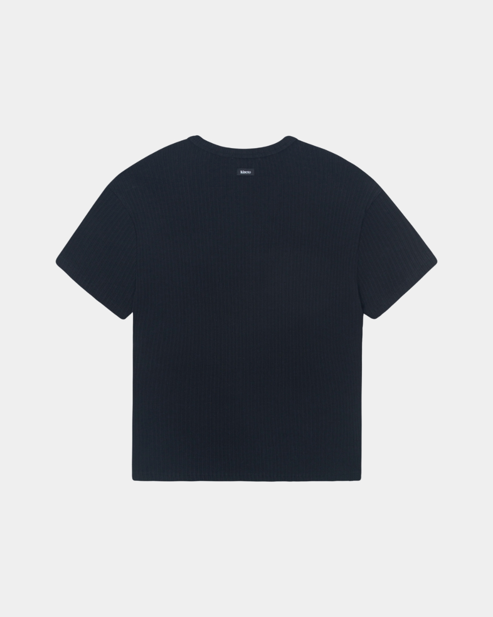 [kineto] Wale Cotton Henley Neck Top_Black