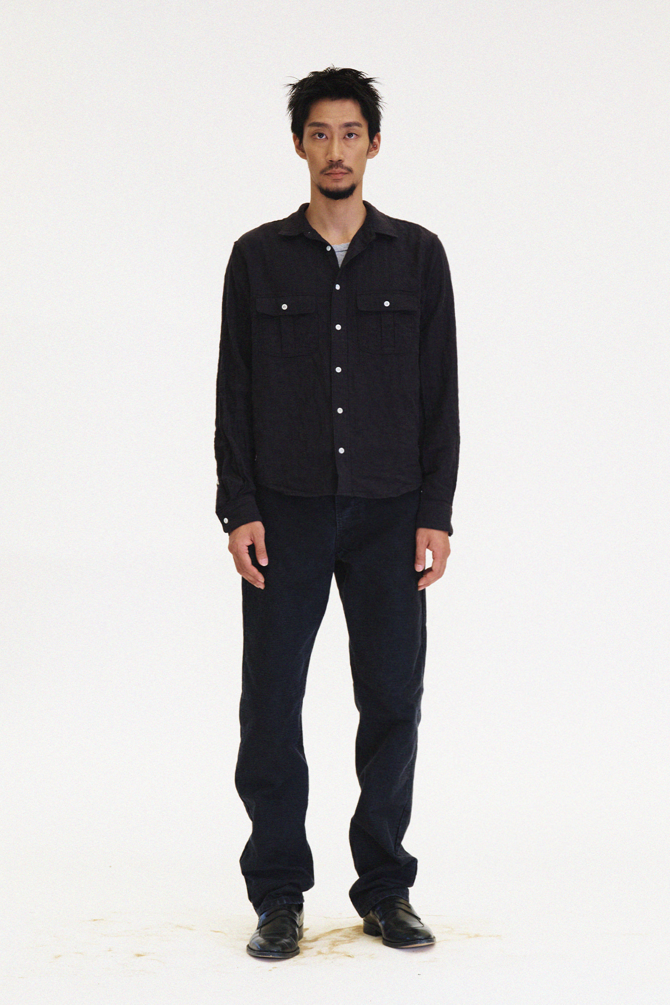 [SURFACE EDITION] BRUSHED WORK SHIRTS BLACK