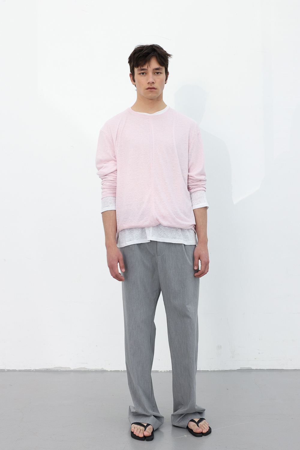 [ANYTIME LOREAK] CAMELLIA LAYERED TEE - WHITE/PINK