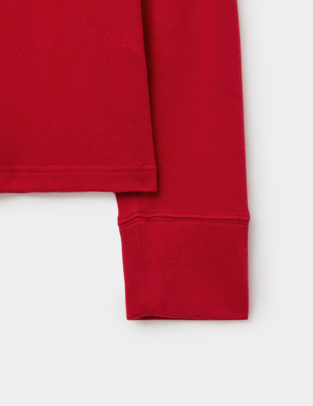 [GEN:RE] Pinched Neck Cut and Sew Wool Knit Red