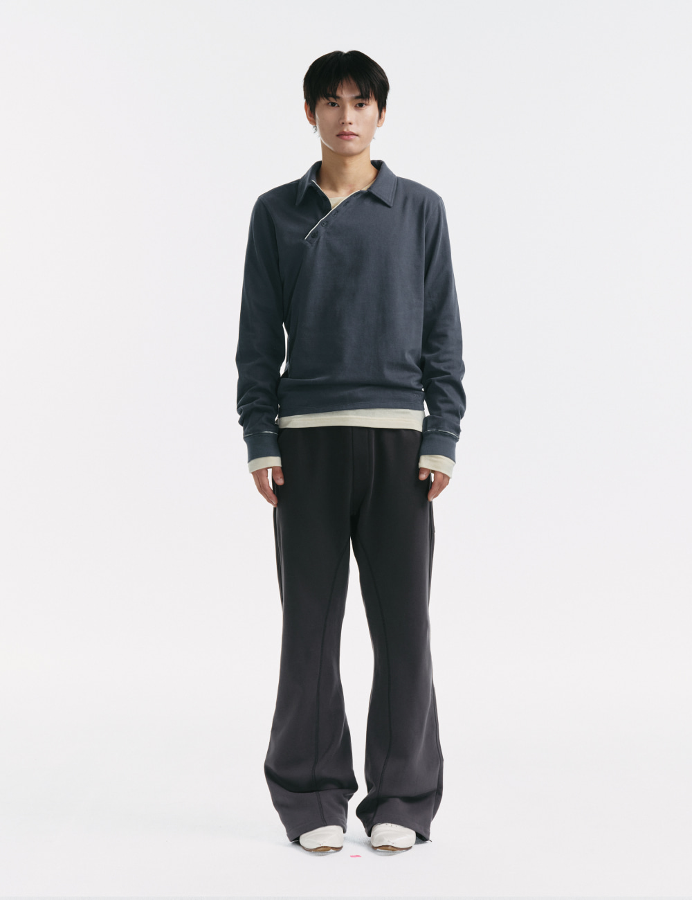 [GEN:RE] Pivot Tape Polo Shirt Navy