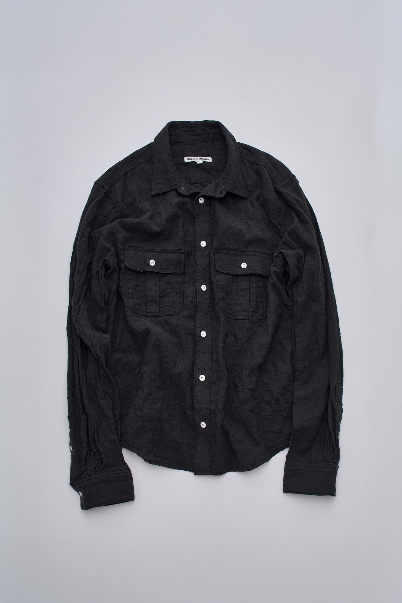 [SURFACE EDITION] BRUSHED WORK SHIRTS BLACK