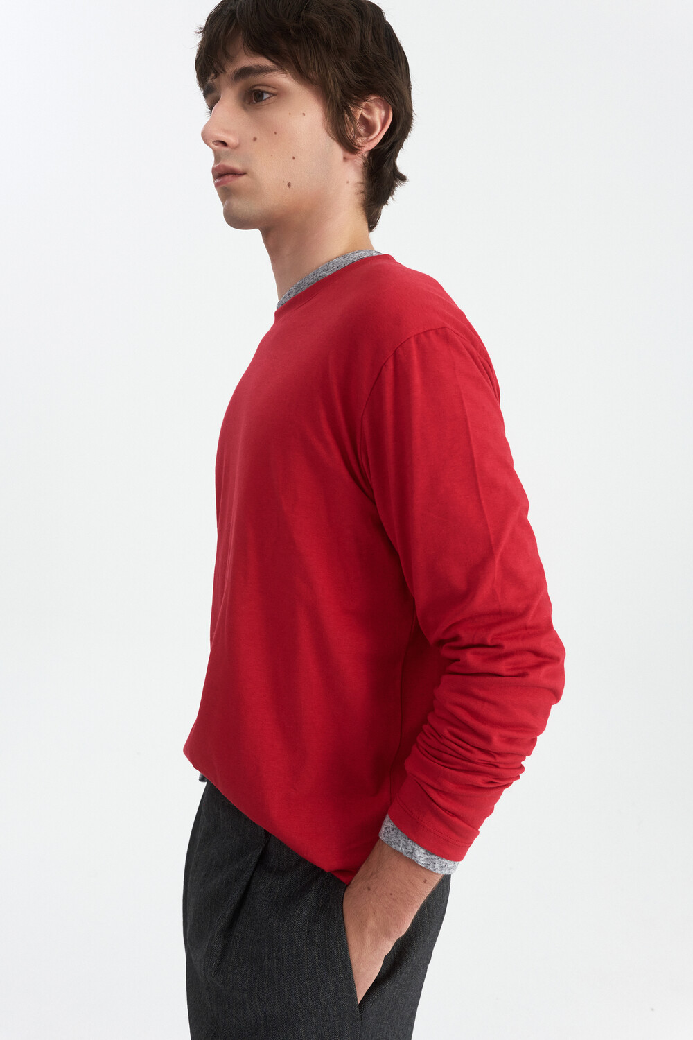 [WINDER] MODAL BLEND JERSEY TOP -RED