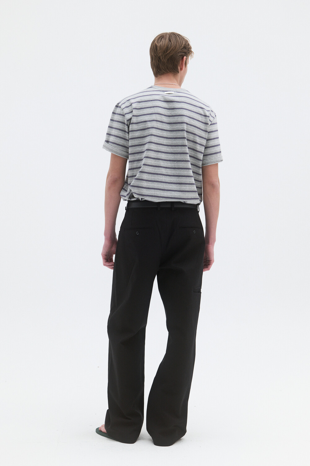 [WINDER] STRIPED COTTON TOP - BLUE / MELANGE