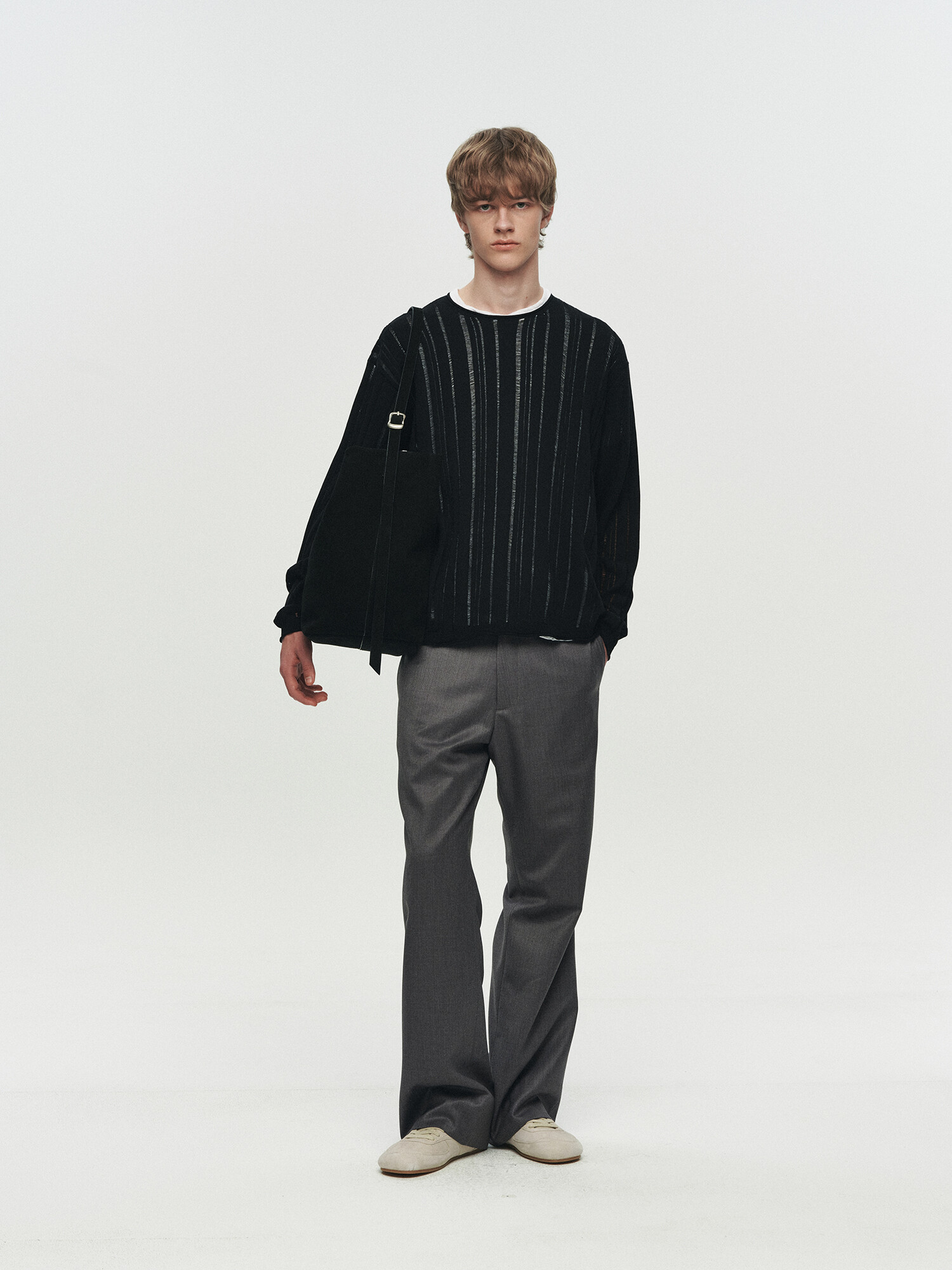 [HEUTE] CASHMERE WOOL V NECK KNIT (BLUE) 복제
