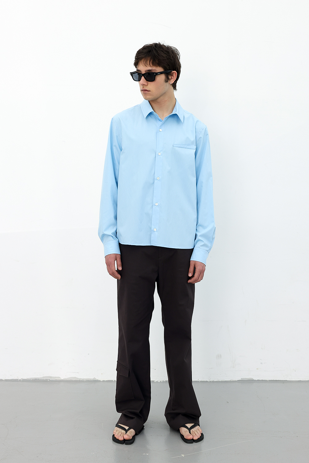 [ANYTIME LOREAK] FREESIA BLOOM SHIRT - SKY BLUE