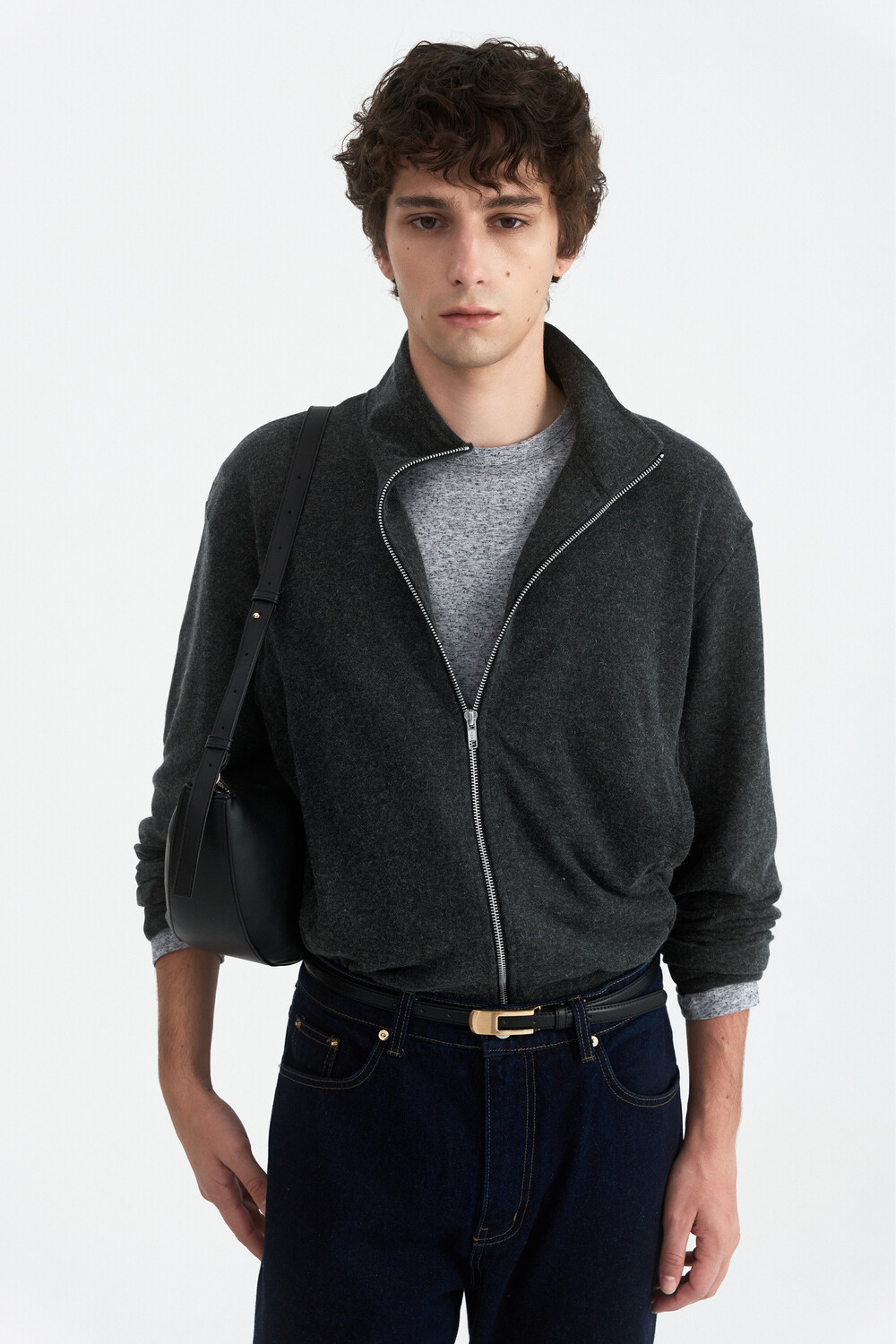 [WINDER] WOOL JERSEY TRACK JACKET - CHARCOAL