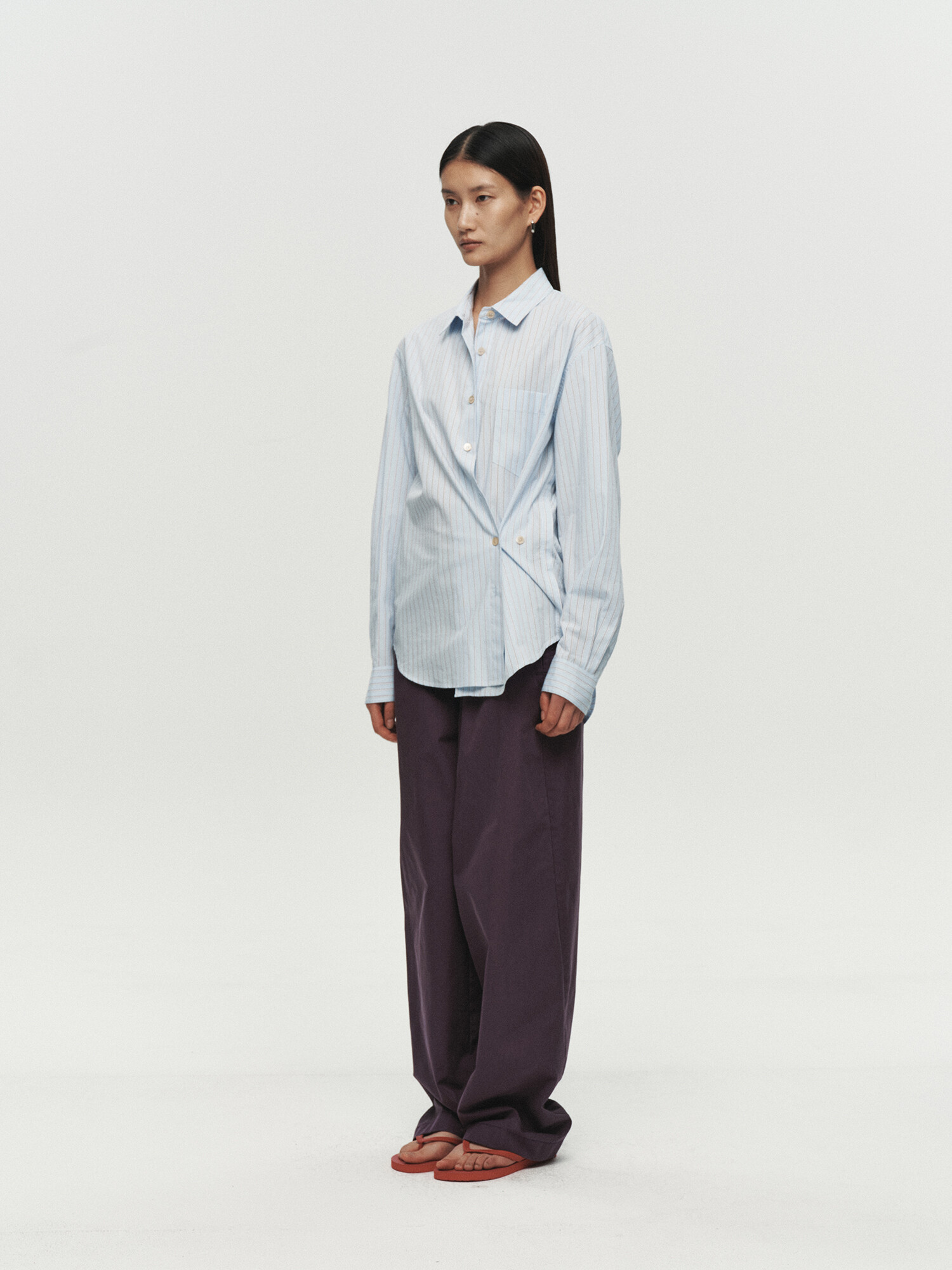 [HEUTE] CURVE LINE WIDE PANTS (PURPLE)