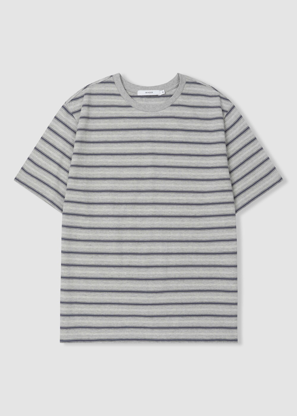 [WINDER] STRIPED COTTON TOP - BLUE / MELANGE