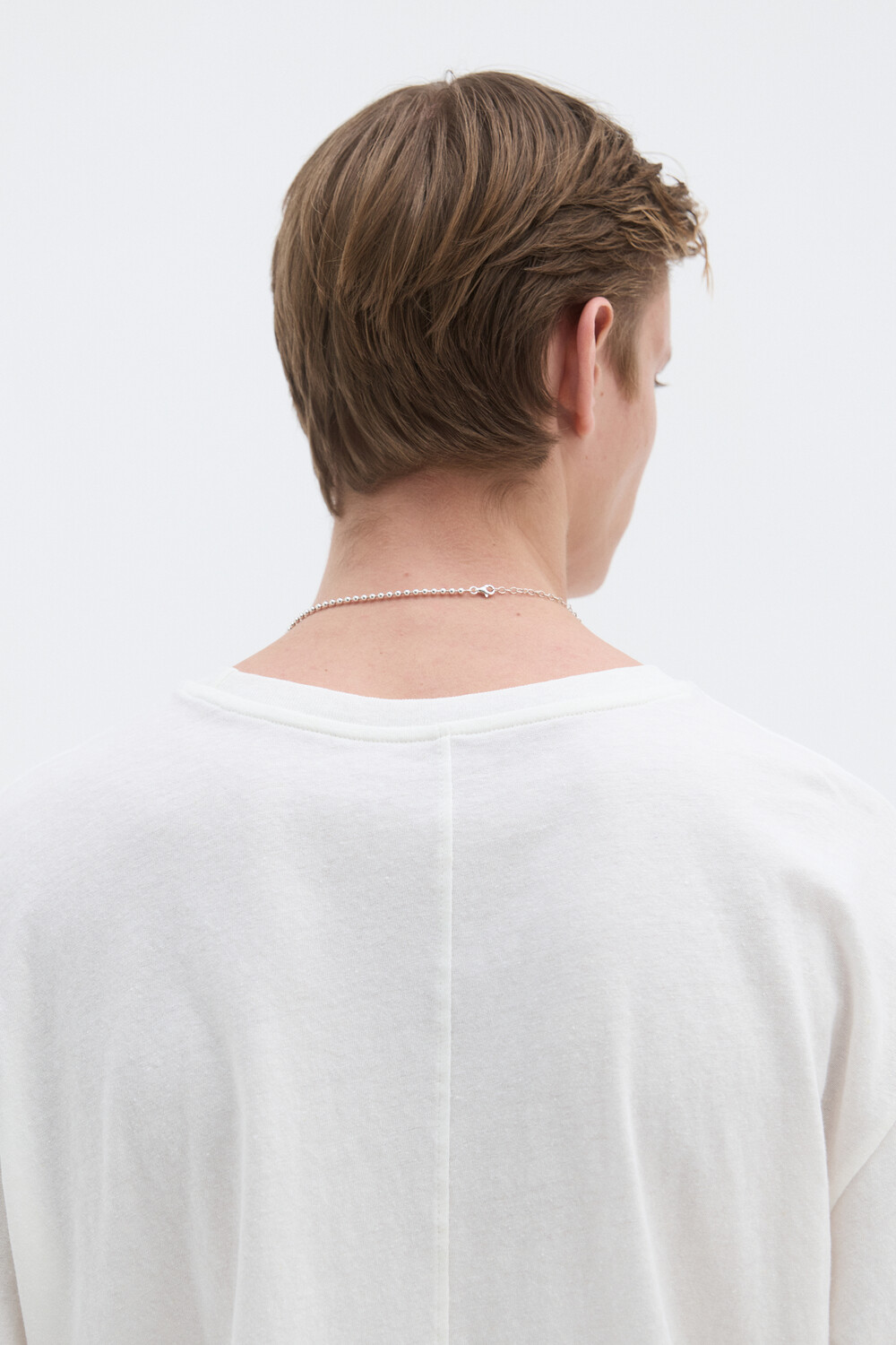 [WINDER] LINEN BLENDED T-SHIRTS - NATURAL WHITE