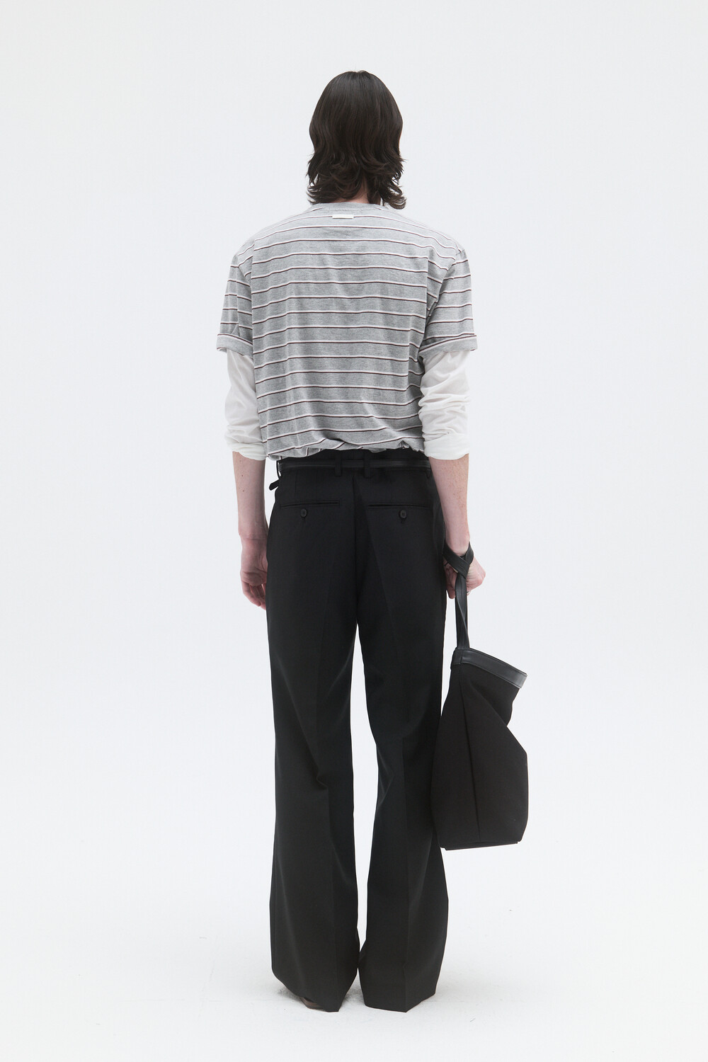 [WINDER] STRIPED COTTON TOP - BROWN / MELANGE