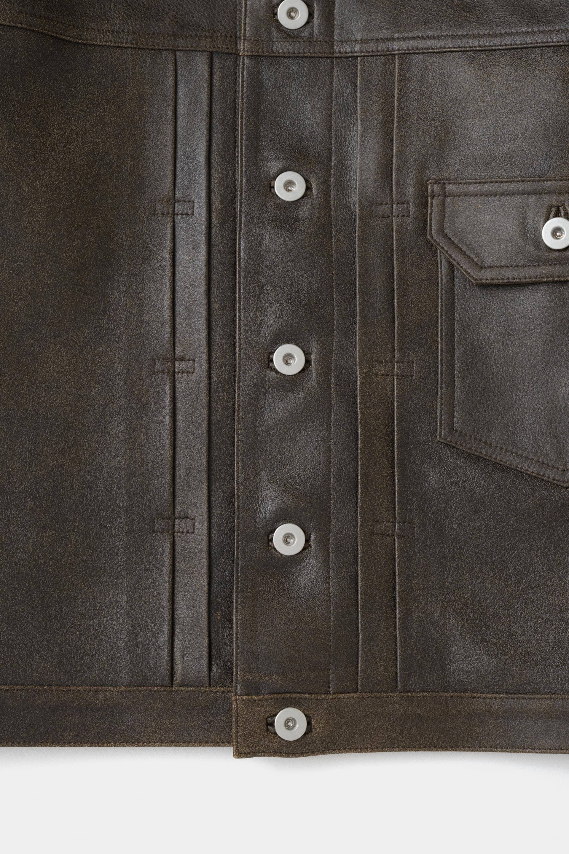 [KANG JUNG SEOK] LEATHER TRUCKER JACKET [103MONSIEUR EXCLUSIVE]