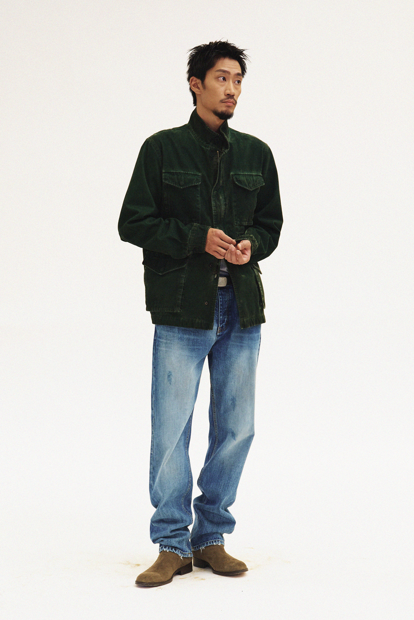 [SURFACE EDITION] OVERDYED FIELD JACKET WASHED GREEN