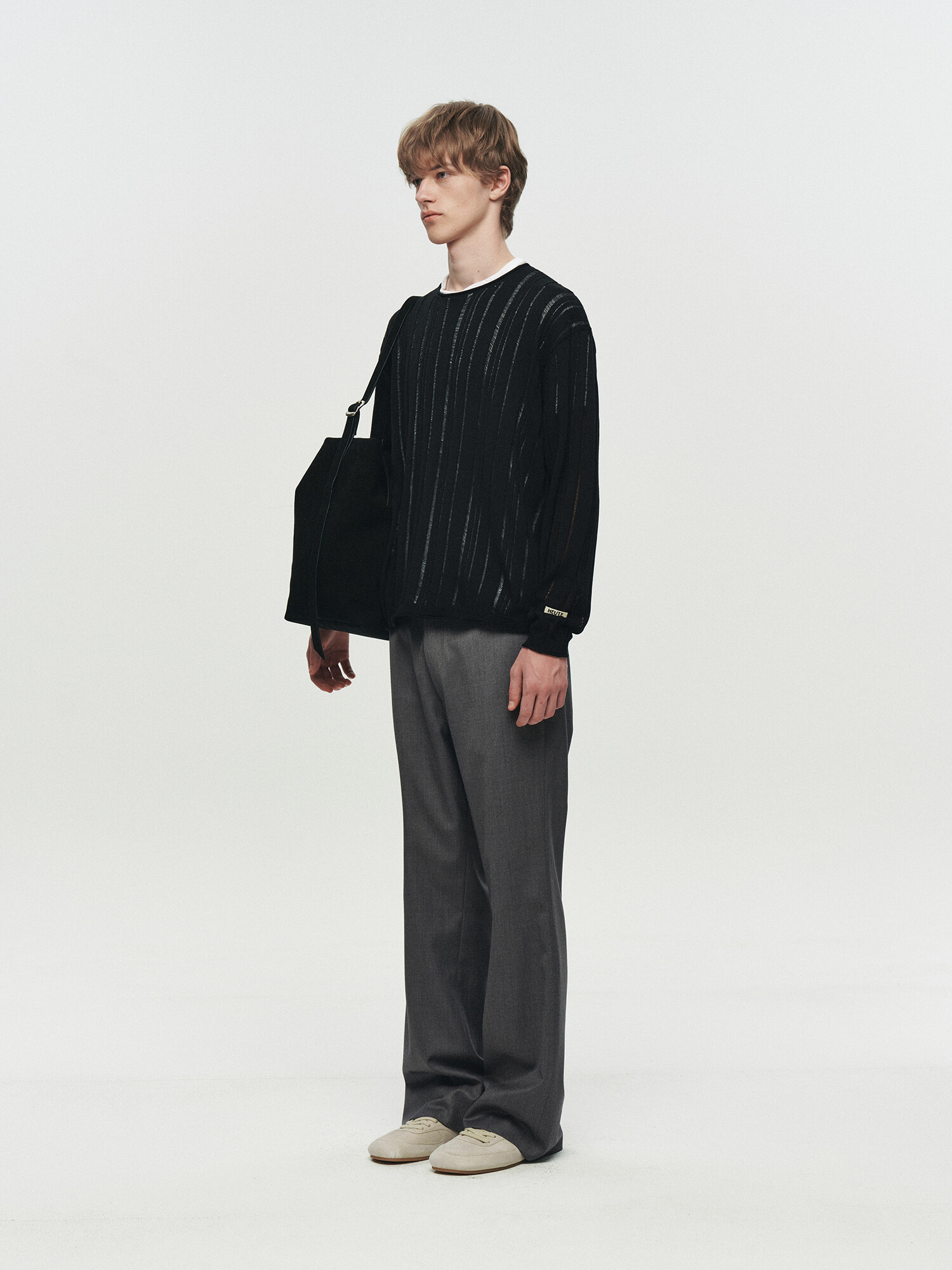 [HEUTE] CASHMERE WOOL V NECK KNIT (BLUE) 복제