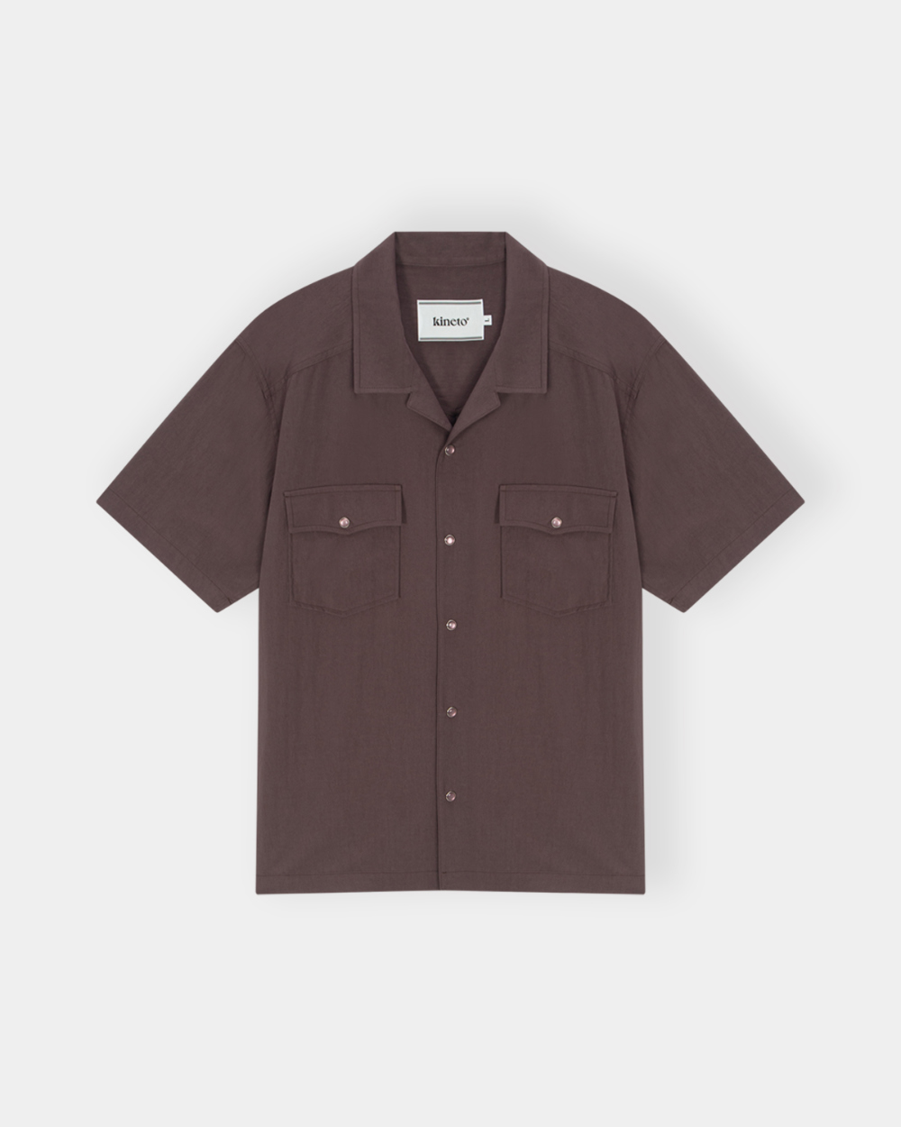 [kineto] Éclat Snap Open Collar Shirt_Plum