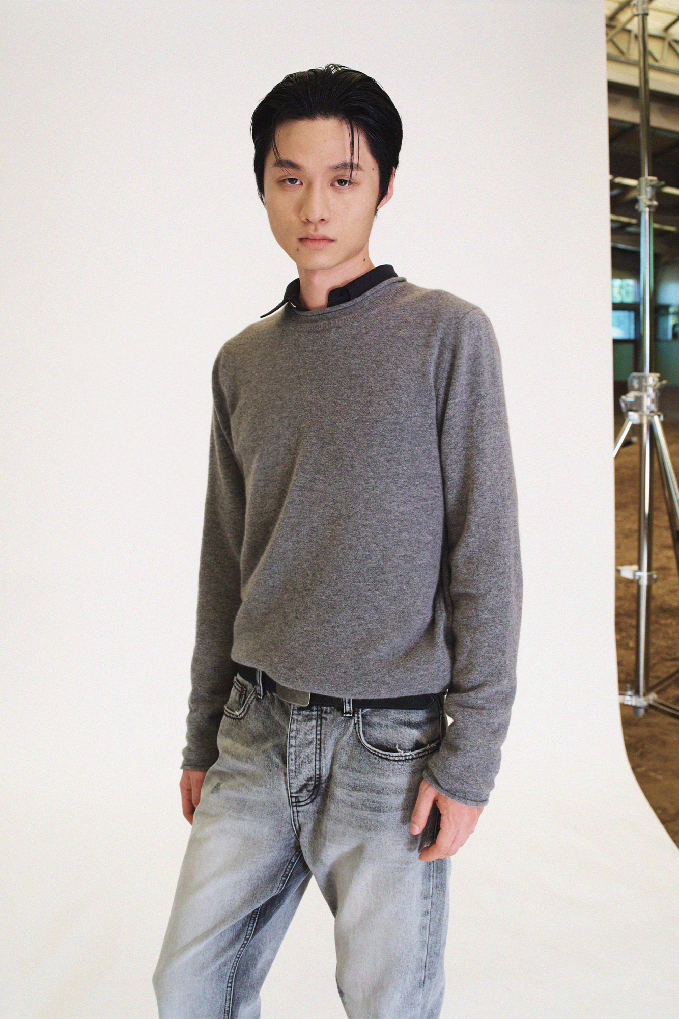[SURFACE EDITION] RAW EDGE KNIT PULLOVER GRAY