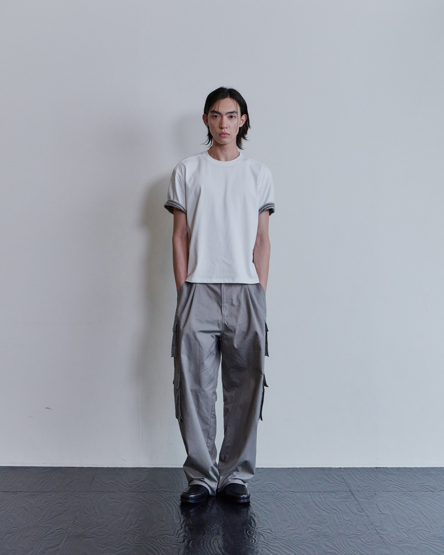 [WAVINESS] Stripe Layered T-shirts - White